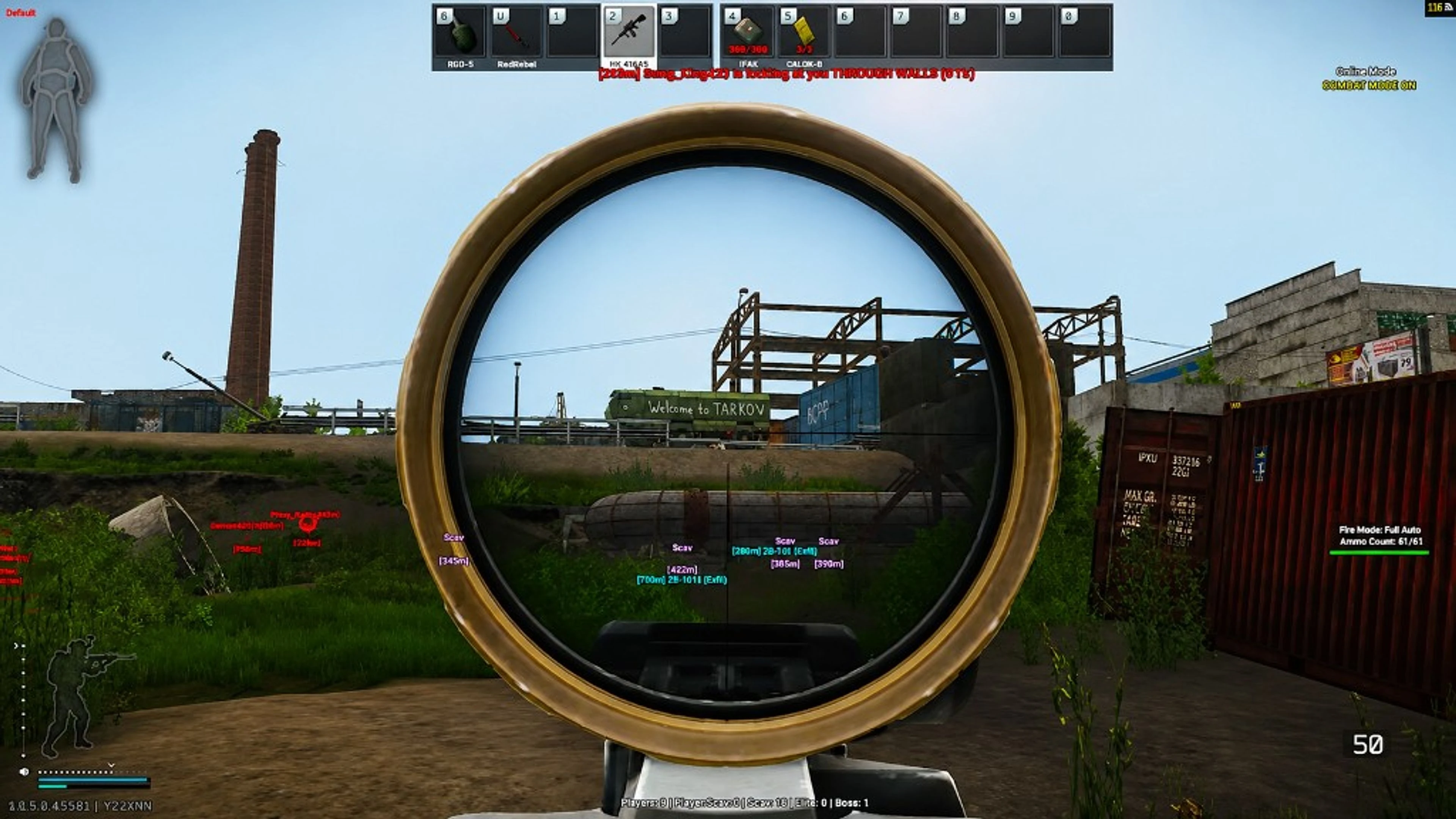 Scav player moving toward extract with loot in Escape from Tarkov